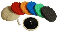 TCP Global Brand Professional 6 Pad Buffing and Polishing Kit with 6 - 8 Grip Pads (5 Waffle Foam & 1 Wool) and Now Included Is a (FREE) 5/8 Threaded Grip Backing Plate That Fits All Standard Polishers TCP Global Brand Professional 6 Pad Buffing and Polishing Kit with 6 - 8 Grip Pads (5 Waffle Foam & 1 Wool) and Now Included Is a (FREE) 5/8 Threaded Grip Backing Plate That Fits All Standard Polishers