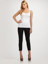 Breezy organic cotton is finely ribbed for a chic, must-have look. Scoopneck Sleeveless About 25¼ from shoulder to hem Organic cotton Machine wash Imported Breezy organic cotton is finely ribbed for a chic, must-have look. Scoopneck Sleeveless About 25¼ from shoulder to hem Organic cotton Machine wash Imported