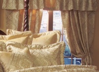 Imperial Gold Curtain Set w/ Valance/Sheer/Tassels Imperial Gold Curtain Set w/ Valance/Sheer/Tassels