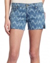 7 For All Mankind Women's Carlie Short in Laser Ikat Denim