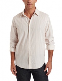Perry Ellis Men's Long Sleeve Multi Check Woven Shirt, Camel, X-Large