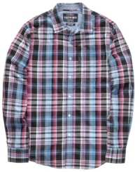 Square off. With a fresh color palette, this plaid shirt from Ecko Unltd ups your cool factor. Square off. With a fresh color palette, this plaid shirt from Ecko Unltd ups your cool factor.