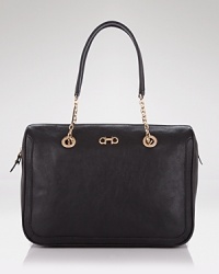 Make a luxe statement with this ultra-chic satchel from Salvatore Ferragamo. Gleaming hardware adds chic shine. Make a luxe statement with this ultra-chic satchel from Salvatore Ferragamo. Gleaming hardware adds chic shine.