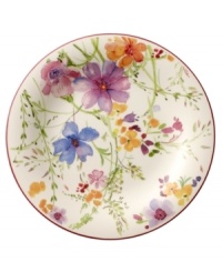 Prolong spring with the lively Mariefleur salad plate. Splashy colors adorn premium white porcelain edged in red and designed for everyday dining. Mix and match with New Cottage dinnerware, also by Villeroy & Boch. Prolong spring with the lively Mariefleur salad plate. Splashy colors adorn premium white porcelain edged in red and designed for everyday dining. Mix and match with New Cottage dinnerware, also by Villeroy & Boch.