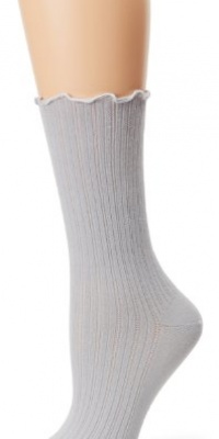 HUE Women's Huetopia Ribbed Sock, Gray, 9-11 HUE Women's Huetopia Ribbed Sock, Gray, 9-11