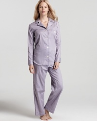 Lauren Ralph Lauren The Heiress Marston Gate Sateen Long Sleeve Classic Notch Collar PJ Set Lauren Ralph Lauren The Heiress Marston Gate Sateen Long Sleeve Classic Notch Collar PJ Set