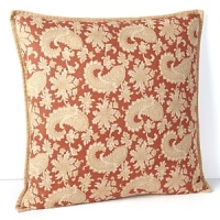 The intricate design of an antique Persian Rug in terracotta, bronze and cream tones inspires this unique Ralph Lauren decorative pillow. The intricate design of an antique Persian Rug in terracotta, bronze and cream tones inspires this unique Ralph Lauren decorative pillow.