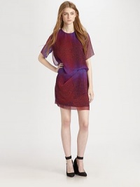Semi-sheer silhouette emboldened by an abstract print, asymmetrical draping and a sultry, open back. JewelneckSemi-sheer, elbow-length sleevesSemi-sheer hem and backBack keyhole closurePartially linedAbout 17 from natural waistPolyesterDry cleanImportedModel shown is 5'10 (177cm) wearing US size 4. Semi-sheer silhouette emboldened by an abstract print, asymmetrical draping and a sultry, open back. JewelneckSemi-sheer, elbow-length sleevesSemi-sheer hem and backBack keyhole closurePartially linedAbout 17 from natural waistPolyesterDry cleanImportedModel shown is 5'10 (177cm) wearing US size 4.
