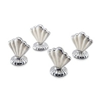 In an artfully scalloped design inspired by peony flower petals, this set of four holders is perfect for placecards or cheese labels. In an artfully scalloped design inspired by peony flower petals, this set of four holders is perfect for placecards or cheese labels.