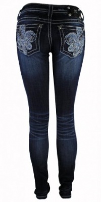 Miss Me Blue Fleur De Lis Skinny, Dark Miss Me Blue Fleur De Lis Skinny, Dark