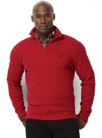 Polo Ralph Lauren Men's Cotton Fleece French-Rib Half Zip Shirt-Red-3 XL Tall Polo Ralph Lauren Men's Cotton Fleece French-Rib Half Zip Shirt-Red-3 XL Tall
