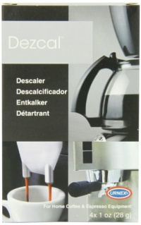 Urnex Dezcal Home Activated Descaler, For Home Coffee & Espresso Equipt., 4 - 1 oz Packets