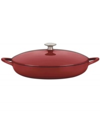 Classic good looks and outstanding performance put this covered braiser at the front of its class. Famed chef Mario Batali introduces the beauty of cast iron into your kitchen with a versatile addition that heats up fast, retains heat like a pro and eliminates hot spots that burn foods. The durable enameled finish requires no seasoning and is easy to clean-just pop in the dishwasher! Limited lifetime warranty. Classic good looks and outstanding performance put this covered braiser at the front of its class. Famed chef Mario Batali introduces the beauty of cast iron into your kitchen with a versatile addition that heats up fast, retains heat like a pro and eliminates hot spots that burn foods. The durable enameled finish requires no seasoning and is easy to clean-just pop in the dishwasher! Limited lifetime warranty.