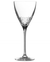 A delicate, lace-inspired pattern etched in crystal and a slim, graceful stem give this wine glass an air of understated elegance. Coordinates with Vera Lace dinnerware and flatware. A delicate, lace-inspired pattern etched in crystal and a slim, graceful stem give this wine glass an air of understated elegance. Coordinates with Vera Lace dinnerware and flatware.