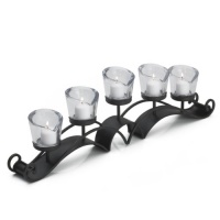 Mikasa Love Lights 5-Light Step Linear Candle Holder Mikasa Love Lights 5-Light Step Linear Candle Holder