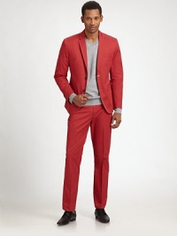 EXCLUSIVELY OURS. A bold, trend-setting blazer is sure to get noticed, tailored in lightweight cotton accented by a modern notch lapel and two-button closure.ButtonfrontNotch lapelChest, wasist flap pocketsFully linedCottonDry cleanImported EXCLUSIVELY OURS. A bold, trend-setting blazer is sure to get noticed, tailored in lightweight cotton accented by a modern notch lapel and two-button closure.ButtonfrontNotch lapelChest, wasist flap pocketsFully linedCottonDry cleanImported