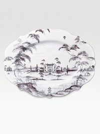 A winsome yet modern platter features age-old decorative techniques in fine stoneware, lending a dash of adventure to any culinary creation. From the Country Estate CollectionCeramic stoneware18½W X 13½LDishwasher- & microwave-safeImported A winsome yet modern platter features age-old decorative techniques in fine stoneware, lending a dash of adventure to any culinary creation. From the Country Estate CollectionCeramic stoneware18½W X 13½LDishwasher- & microwave-safeImported