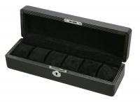 Diplomat 31-446 Carbon Fiber Six Watch Case with Black Suede Interior Watch Case Diplomat 31-446 Carbon Fiber Six Watch Case with Black Suede Interior Watch Case