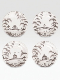 A winsome yet modern plate set features age-old decorative techniques in fine stoneware, lending a dash of adventure to any culinary creation. From the Country Estate CollectionSet of 4Ceramic stonewareEach, 6½ diam.Dishwasher- & microwave-safeImported A winsome yet modern plate set features age-old decorative techniques in fine stoneware, lending a dash of adventure to any culinary creation. From the Country Estate CollectionSet of 4Ceramic stonewareEach, 6½ diam.Dishwasher- & microwave-safeImported