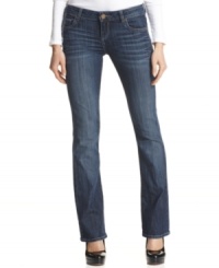 Accentuate your figure in Kut from the Kloth's ultra-flattering skinny jeans, featuring the slightest bootcut leg for a lengthening look. Accentuate your figure in Kut from the Kloth's ultra-flattering skinny jeans, featuring the slightest bootcut leg for a lengthening look.