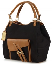 At last, the perfect work-to-weekend accessory from Lauren by Ralph Lauren will take you from a morning meeting to an afternoon antiqueing. Durable canvas is elevated with supple leather detailing and gleaming hardware for everyday elegance. At last, the perfect work-to-weekend accessory from Lauren by Ralph Lauren will take you from a morning meeting to an afternoon antiqueing. Durable canvas is elevated with supple leather detailing and gleaming hardware for everyday elegance.
