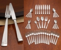 Engraved with a straight vertical line and ribbed detailing around the handles, this Oneida flatware set lends your tabletop modern grace. Engraved with a straight vertical line and ribbed detailing around the handles, this Oneida flatware set lends your tabletop modern grace.