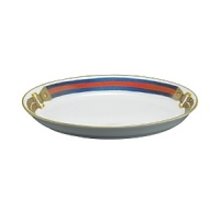 Accented with Ralph Lauren's signature bridal motif, this porcelain dish boasts a steep rim finished with a hand painted fine gold stripe.