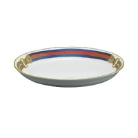 Accented with Ralph Lauren's signature bridal motif, this porcelain dish boasts a steep rim finished with a hand painted fine gold stripe. Accented with Ralph Lauren's signature bridal motif, this porcelain dish boasts a steep rim finished with a hand painted fine gold stripe.