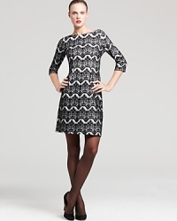 A study in Victorian romance, this Lilly Pulitzer dress flaunts an intricate lace print for a demure yet dramatic look. A study in Victorian romance, this Lilly Pulitzer dress flaunts an intricate lace print for a demure yet dramatic look.