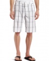 Hurley Men's Puerto Rico Plaid Walkshort, White, 32