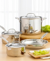 Premium cookware with classic style but modern technology - endorsed by French chef Paul Bocuse. Pieces have brilliant mirror-finished 18/4 stainless steel construction that won't react with food and aluminum-encapsulated bases for fast, even heat distribution. Limited lifetime warranty. Premium cookware with classic style but modern technology - endorsed by French chef Paul Bocuse. Pieces have brilliant mirror-finished 18/4 stainless steel construction that won't react with food and aluminum-encapsulated bases for fast, even heat distribution. Limited lifetime warranty.