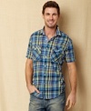 With a touch of southwestern style, this plaid shirt from Nautica is an instant casual classic.