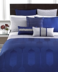 Add an extra layer of comfort to your bed with this Links Cobalt coverlet from Hotel Collection, featuring a solid landscape of weaved patterns.