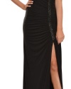 Laundry Women's Sophisticated Timeless Knit Beaded Stretch Eve Gown 6 Black