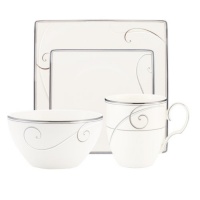 Noritake Platinum Wave 4-piece Square Place Setting Noritake Platinum Wave 4-piece Square Place Setting