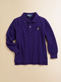 Classic long-sleeved polo shirt in soft, breathable cotton mesh.Ribbed polo collarLong sleeves with ribbed cuffsButton-frontUneven vented hemCottonMachine washImported Please note: Number of buttons may vary depending on size ordered. Classic long-sleeved polo shirt in soft, breathable cotton mesh.Ribbed polo collarLong sleeves with ribbed cuffsButton-frontUneven vented hemCottonMachine washImported Please note: Number of buttons may vary depending on size ordered.