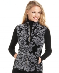 Layer up in Charter Club's printed quilted vest. It's perfectly weekend-ready with your favorite lounge pants and turtleneck! Layer up in Charter Club's printed quilted vest. It's perfectly weekend-ready with your favorite lounge pants and turtleneck!