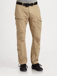 Crafted from lightweight cotton poplin in a cargo silhouette with rugged utilitarian detailing and an adjustable drawstring hem.Side slash, back zippered welt pocketsSide zip pocketsInseam, about 30CottonMachine washImported Crafted from lightweight cotton poplin in a cargo silhouette with rugged utilitarian detailing and an adjustable drawstring hem.Side slash, back zippered welt pocketsSide zip pocketsInseam, about 30CottonMachine washImported