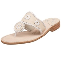 Jack Rogers Women's Palm Beach Navajo Classic Flat,Bone/White,8 M Jack Rogers Women's Palm Beach Navajo Classic Flat,Bone/White,8 M
