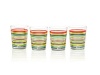 Fiesta Multi-Color Stripe Glassware, 15-Ounce Tapered DOF (Double Old Fashion), Set of 4