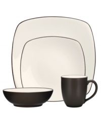 Make everyday meals a little more fun with mix-and-match from Noritake dinnerware. The dishes of the set are dressed in two contrasting hues-one glazed, one matte. The square Colorwave 4-piece place settings create a modern tabletop with endless possibilities. Make everyday meals a little more fun with mix-and-match from Noritake dinnerware. The dishes of the set are dressed in two contrasting hues-one glazed, one matte. The square Colorwave 4-piece place settings create a modern tabletop with endless possibilities.