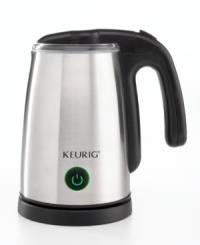Give your local café a run for its money with the Keurig milk frother. Make perfect cappuccinos and lattes, or just improve your morning coffee with expertly steamed or frother milk in just 90 seconds. One-year warranty. Model 5074. Give your local café a run for its money with the Keurig milk frother. Make perfect cappuccinos and lattes, or just improve your morning coffee with expertly steamed or frother milk in just 90 seconds. One-year warranty. Model 5074.