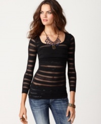 Free People's sheer top is super sexy! Break it out on date night, and pair it under a structured blazer for a sleek outfit. Free People's sheer top is super sexy! Break it out on date night, and pair it under a structured blazer for a sleek outfit.