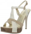 Guess Larosa Womens Size 9 Beige Open Toe Leather Platforms Sandals Shoes