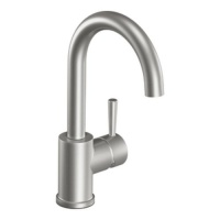 Moen 5100CSL Level One-Handle High Arc Single Mount Bar Faucet, Stainless Steel Moen 5100CSL Level One-Handle High Arc Single Mount Bar Faucet, Stainless Steel