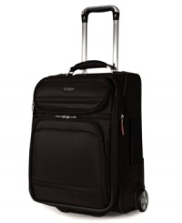 Tailored to the traveler's needs, this Samsonite suitcase is designed with a slender, streamlined shape that doesn't compromise capacity. Lightweight even when loaded, it's full of features to encourage a stress-free getaway, including interior mesh pockets, a removable 3-1-1 toiletry bag and a wet-pack laundry pouch. 10-year limited warranty. Tailored to the traveler's needs, this Samsonite suitcase is designed with a slender, streamlined shape that doesn't compromise capacity. Lightweight even when loaded, it's full of features to encourage a stress-free getaway, including interior mesh pockets, a removable 3-1-1 toiletry bag and a wet-pack laundry pouch. 10-year limited warranty.