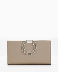 Luxe and little. Clutch Salvatore Ferragamo's satin style to trim an all-black cocktail look in sophisticated fashion. Luxe and little. Clutch Salvatore Ferragamo's satin style to trim an all-black cocktail look in sophisticated fashion.