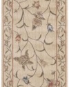 Nourison Zanibar Vines of Flowers Ivory 2.0-Feet by 5.9-Feet Polyacrylic Area Rug