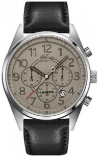 Lacoste 2010622 Black Leather Brown Dial Men's Watch Lacoste 2010622 Black Leather Brown Dial Men's Watch