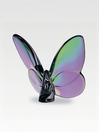 A lovely butterfly paperweight spreads its iridescent wings in stunning, pure lead crystal. From the Lucky Butterfly Collection 3½W X 2½H Hand wash Made in France